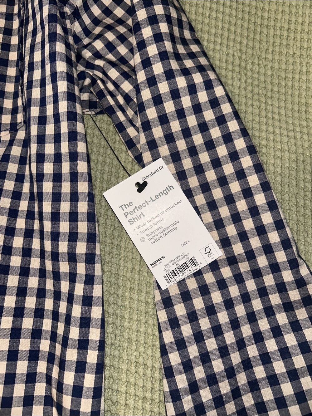 Sonoma Navy & White Gingham Button-Down Shirt - Men - Picture 4 of 4